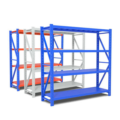 Bom preço Laranja Branco 4 Nível Industrial Rack Metal Industrial Garagem Prateleiras on-line